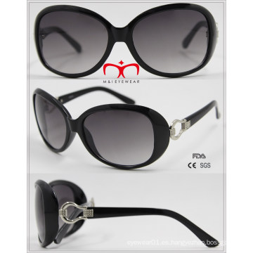 Moda UV400 gafas de sol de señoras de protección con decoración de metal (wsp601540)